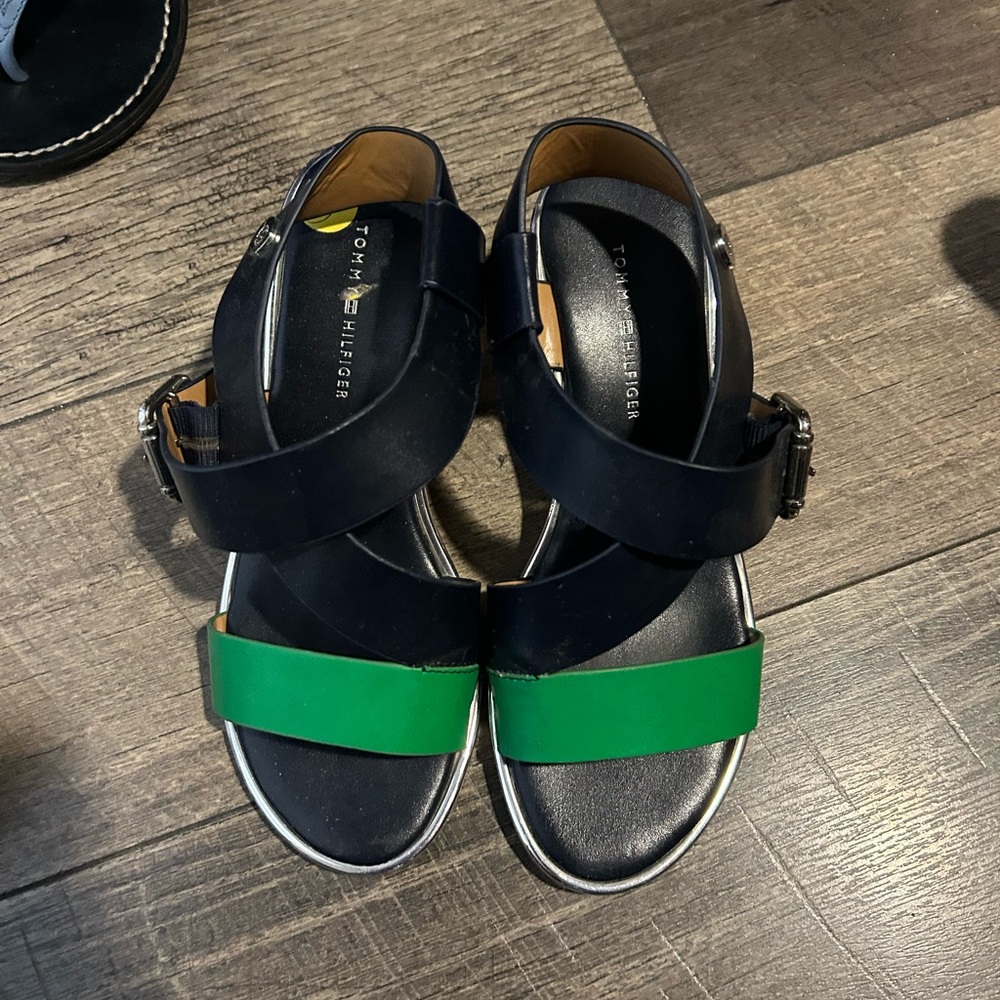 Tommy Hilfiger Navy and Green Sandals